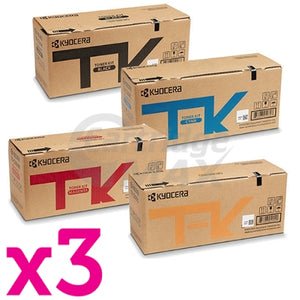 3 Sets of 4-Pack Original Kyocera TK-5274 Toner Cartridge Combo Ecosys P6230CDN, M6230CIDN, M6630CIDN [3BK,3C,3M,3Y]