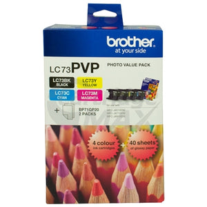 Original Brother LC-73PVP Photo Value Pack [BK+C+M+Y+Photo Paper]