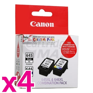 4 x Canon PG-645XL + CL-646XL Original High Yield Ink Twin Pack [PG645XLCL646XLCP] [4BK, 4CL]