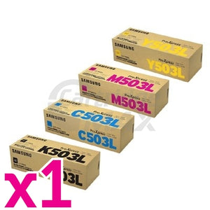 4-Pack Original Samsung SLC3010ND SLC3060FR [CLT503L] Toner Combo [1BK,1C,1M,1Y]