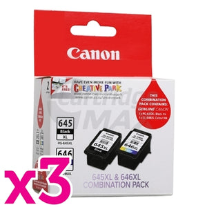 3 x Canon PG-645XL + CL-646XL Original High Yield Ink Twin Pack [PG645XLCL646XLCP] [3BK, 3CL]