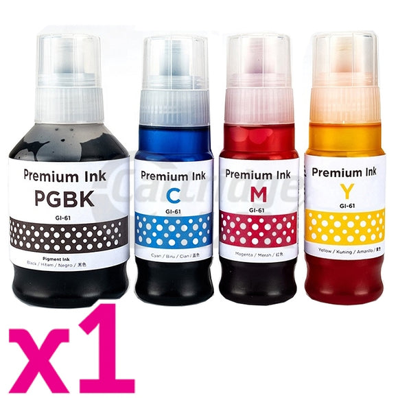 4-Pack Generic Canon GI61 Ink Bottle [1BK,1C,1M,1Y]