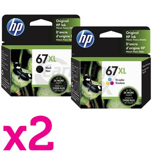 4 Pack HP 67XL Original High Yield Inkjet Cartridges 3YM57AA + 3YM58AA [2BK,2CL]