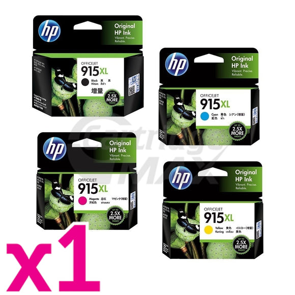 4 Pack HP 915XL Original High Yield Inkjet Cartridge 3YM22AA-3YM19AA [1BK,1C,1M,1Y]