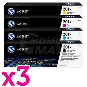 3 sets of 4 Pack HP CF400X-CF403X (201X) Original Toner Cartridges [3BK,3C,3M,3Y]