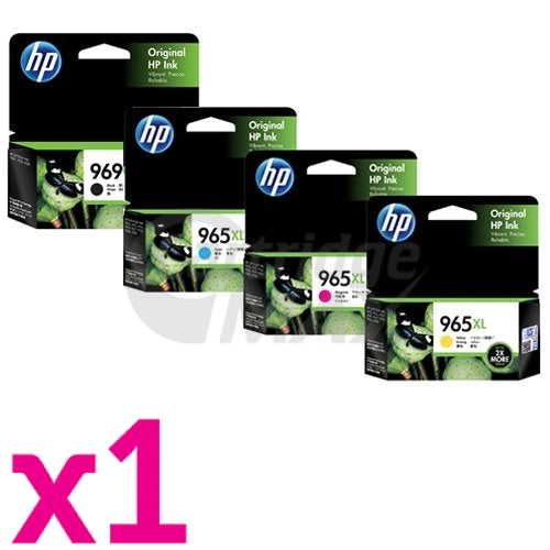 4 Pack HP 969XL BK & 965XL CMY Original High Yield Inkjet Cartridge Combo 3JA81AA - 3JA85AA [1BK,1C,1M,1Y]