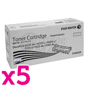 5 x Fuji Xerox DocuPrint M225,M265,P225,P265 Original Black Toner Cartridge (CT202329)