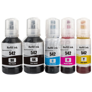 5-Pack Epson T542 Generic Ink Bottle Combo [2BK+C+M+Y]